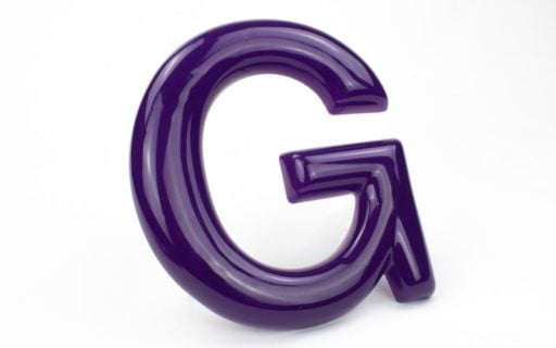 purple formed plastic letters rounded helvetica font