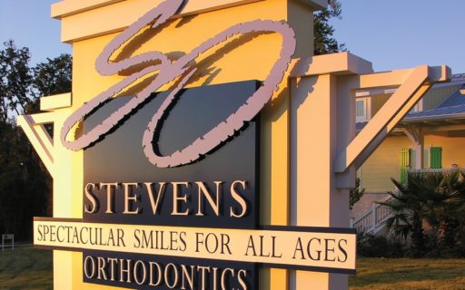 painted aluminum metal letters for orthodontic office outside