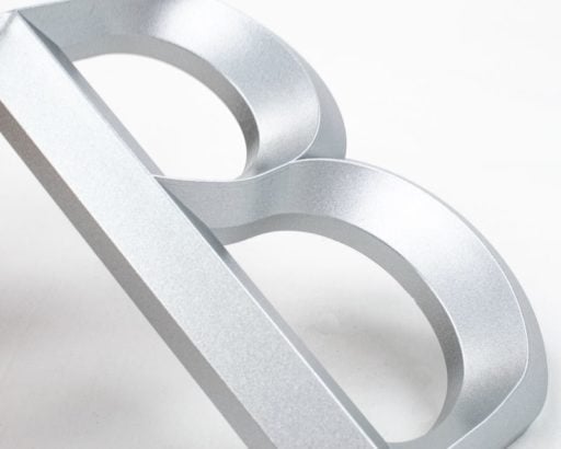 painted injection molded minnesota letters architectural metallic silver