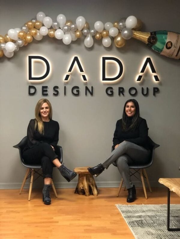 Backlit logo mounted in lobby area - DADA design