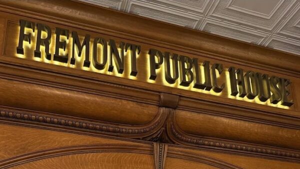 Oxidized brass backlit letters with RGB LEDs — Fremont Public House