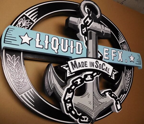Multi-layer carved HDU store sign — Liquid EFX