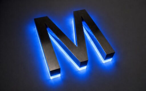 Blue LED sample for backlit letters