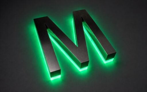 Green LED sample for backlit letters
