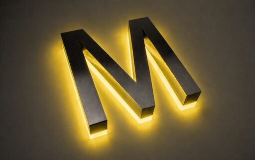 Yellow LED sample for backlit letters