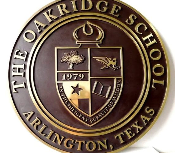 Carved 2.5D Brass Plated Oakridge