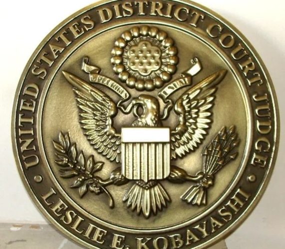 Carved 3D Brass Coated Courthouse