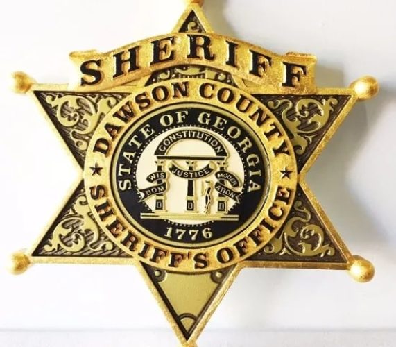 Carved 3D Gold Leaf Sheriffs Badge