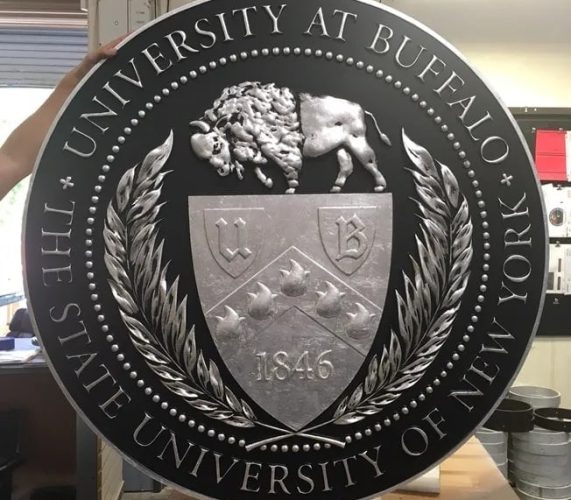 Carved 3D Silver Leaf Buffalo