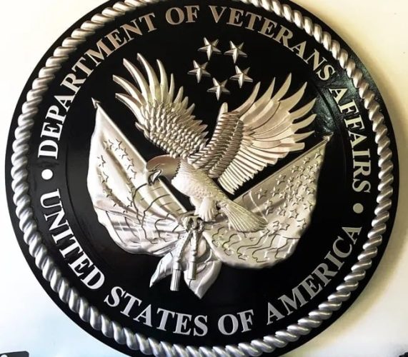 Carved 3D Silver Leaf Veterans Affairs