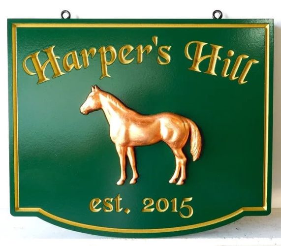 HDU Carved Gold Leaf Harpers Hill Horse 3D