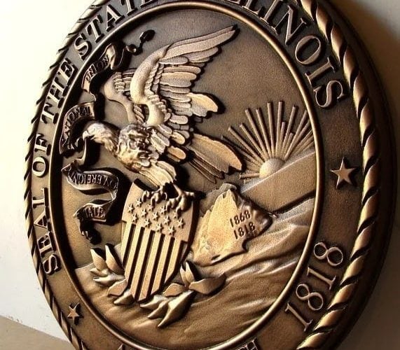 Illinois Bronze Plated 3D