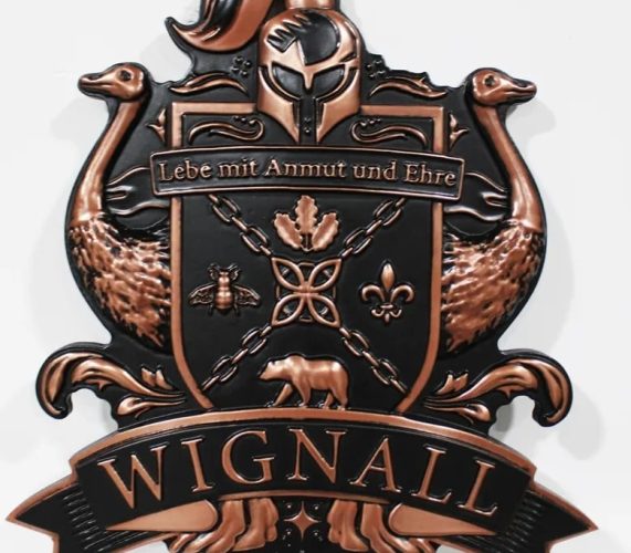 Wignall Crest Copper Plated 3D